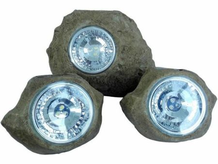 Solar lamp Lumisky ROCKY BROWN Grey (3 Units) (3 Pieces) Fashion