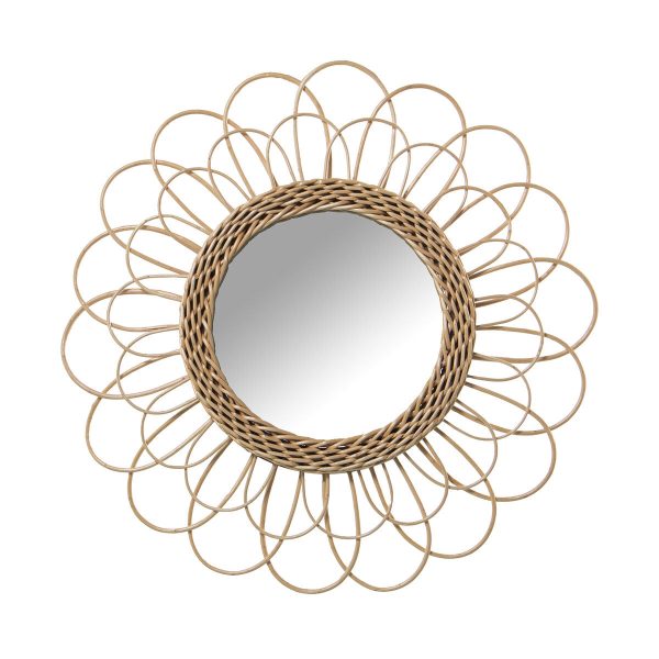 Wall mirror Alexandra House Living wicker Natural Fibre 2 x 45 x 45 cm Circular on Sale