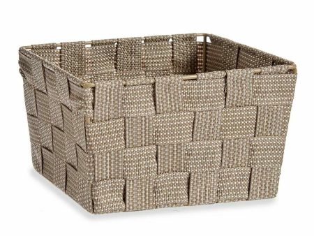 Basket Braiding Brown Cloth (15 x 11 x 20 cm) (24 Units) Sale