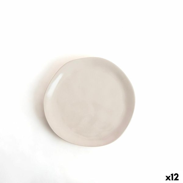 Dessert dish Bidasoa Cosmos White Ceramic Ø 20 cm (12 Units) For Cheap