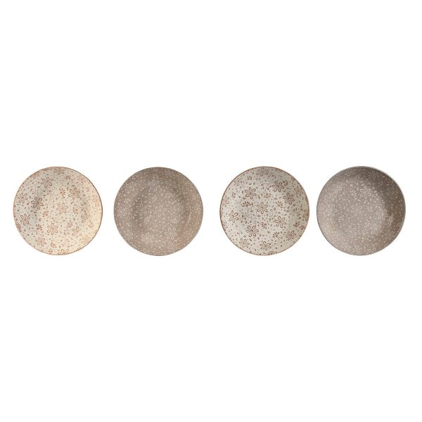 Plate set Home ESPRIT Brown Beige Porcelain 20 x 20 x 4 cm on Sale