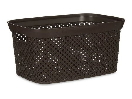 Basket Brown Plastic 10 L 24 x 17 x 35 cm Online now