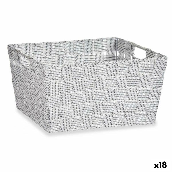 Multi-purpose basket White Cloth 30,4 x 14 x 20 cm (18 Units) For Cheap