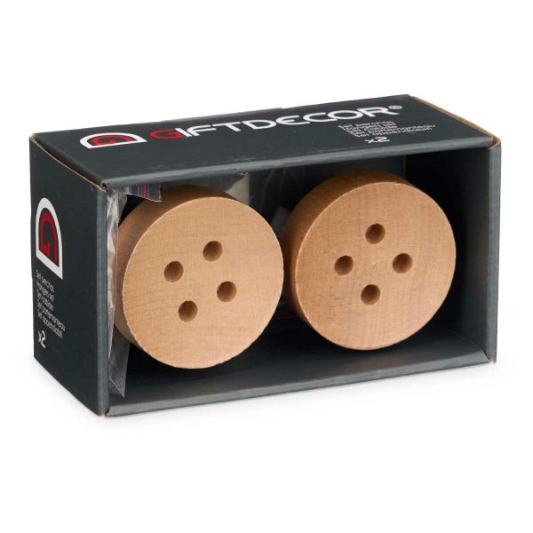 Hangers Brown Wood Buttons Set 2 Pieces (6 Units) Sale