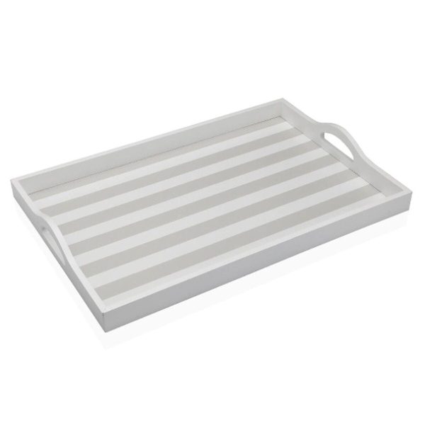 Tray Versa Grey MDF Wood 30 x 5 x 45 cm Stripes Online Sale