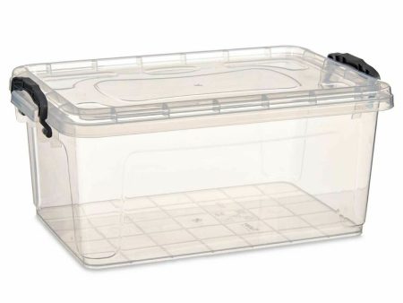 Storage Box with Lid Transparent Plastic 8,5 L 23,5 x 15,5 x 37 cm (12 Units) Online Hot Sale