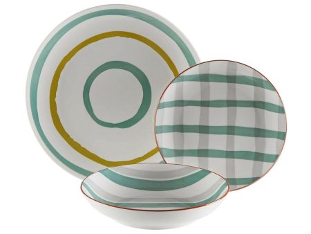 Tableware Versa Anette Turquoise Porcelain 18 Pieces Hot on Sale