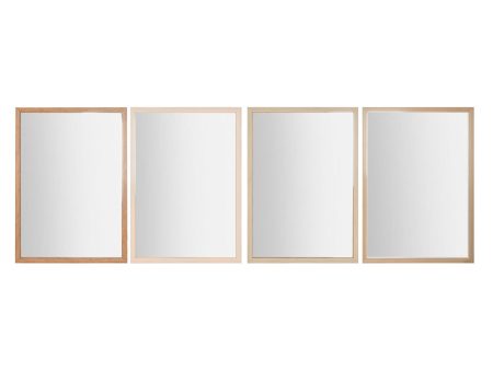 Wall mirror Home ESPRIT White Brown Beige Grey 66 x 2 x 92 cm (4 Units) For Cheap