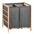 Laundry basket Brown Grey Wood 30 L x 2 33 x 60 x 59,5 cm (12 Units) For Discount