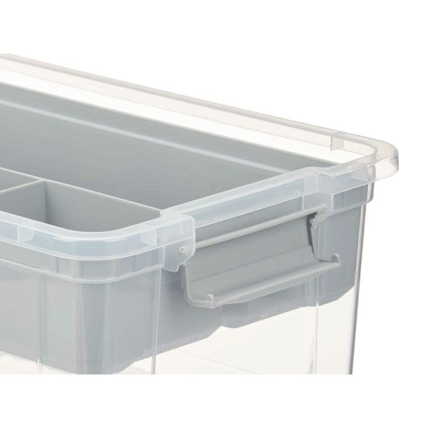 Multi-use Box Grey Transparent Plastic 9 L 35,5 x 17 x 23,5 cm (6 Units) Hot on Sale