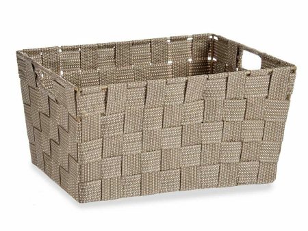 Multi-purpose basket Brown Cloth 5 L 30,4 x 14 x 20 cm (18 Units) For Discount