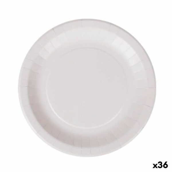 Plate set Algon Disposable White Cardboard 28 cm (36 Units) Fashion