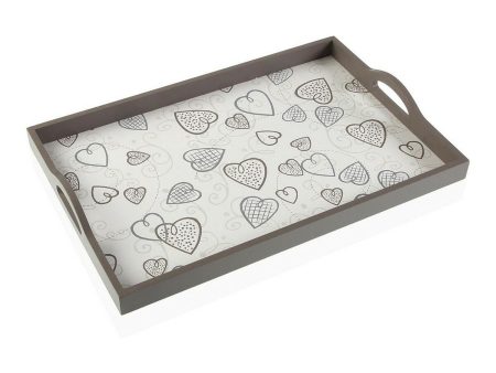 Tray Cozy Hearts MDF Wood (30 x 5 x 45 cm) For Sale