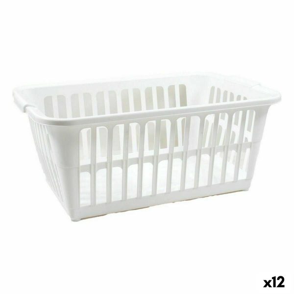 Laundry basket Tontarelli Classic White 35 L 58 x 41 x 24 cm (12 Units) on Sale