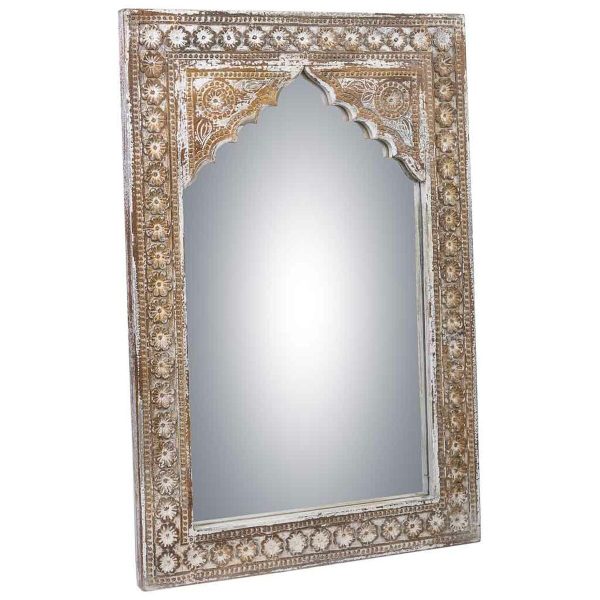 Wall mirror Alexandra House Living White Grey 4 x 90 x 60 cm Rectangular Sale