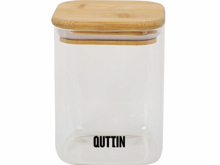 Food Preservation Container Quttin Bamboo Borosilicate Glass 480 ml (12 Units) Online now