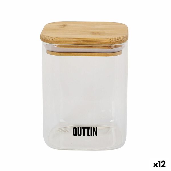 Food Preservation Container Quttin Bamboo Borosilicate Glass 480 ml (12 Units) Online now