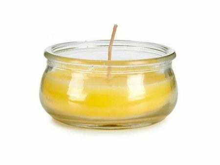 Candle Yellow Glass Wax 7,7 x 4 x 7,7 cm (24 Units) Online