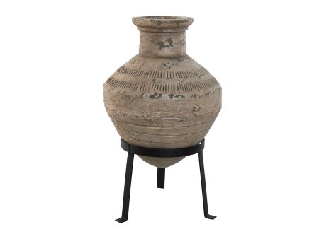 Vase Home ESPRIT Black Beige Metal Magnesium 28 x 28 x 47 cm Online