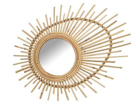 Wall mirror Alexandra House Living Natural Fibre 2 x 36 x 45 cm Oval Discount