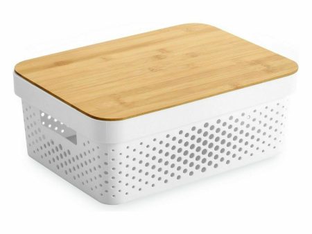 Multi-use Box Confortime White Brown Bamboo Plastic 36 x 26,5 x 13,5 cm (6 Units) Cheap