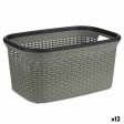 Laundry Basket Grey Plastic 36 L 36 x 25,5 x 53 cm (12 Units) Fashion