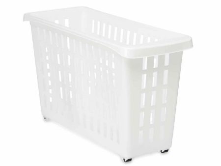 Multi-purpose basket With wheels White Plastic 17,5 x 26 x 46 cm (12 Units) on Sale