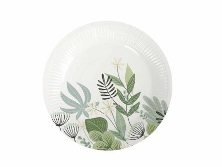 Plate set Algon Disposable Cardboard Floral 10 Pieces 20 cm (24 Units) For Discount