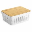 Multi-use Box Confortime White Brown Bamboo Plastic 36 x 26,5 x 13,5 cm (6 Units) Cheap