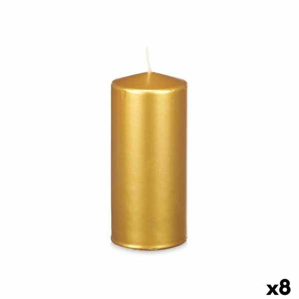 Candle Acorde 92546 Golden 9 x 20 x 9 cm (8 Units) For Discount