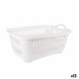 Laundry basket Tontarelli Cover line With handles Plastic White 62,5 x 44,5 x 27,5 cm (12 Units) Sale