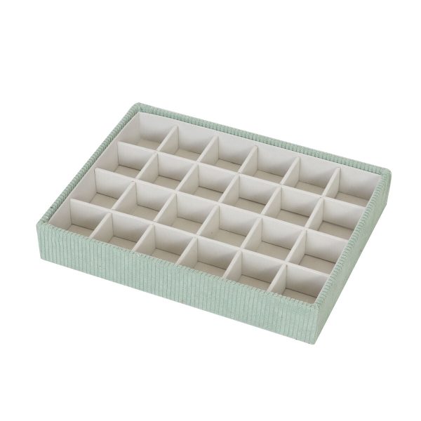 Jewelry box Versa Green Polyester Cardboard 19 x 4 x 25 cm Cheap