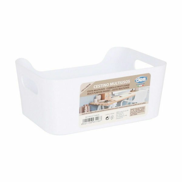 Multi-purpose basket Dem White 19 x 13,5 x 8 cm (24 Units) Hot on Sale