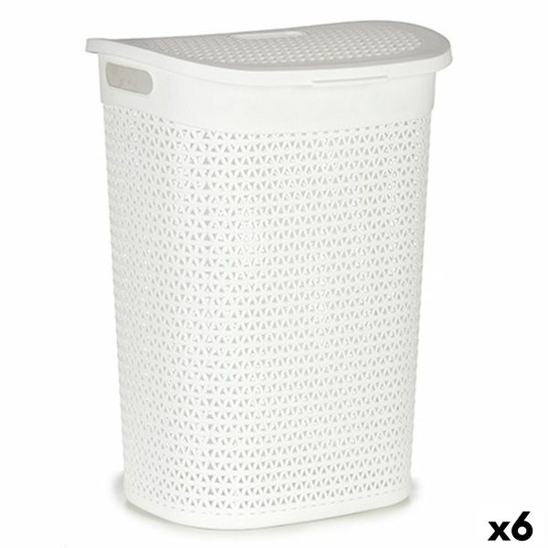 Laundry Basket White Plastic 60 L 43,5 x 57,5 x 34 cm (6 Units) Online