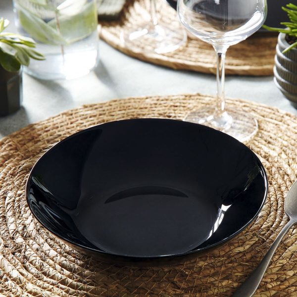 Deep Plate Luminarc Zelie Negro Black Glass Ø 20 cm (12 Units) Supply