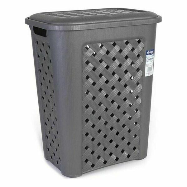 Laundry basket Tontarelli Arianna 30 L Graphite 37,5 x 27,5 x 47 cm (6 Units) For Sale