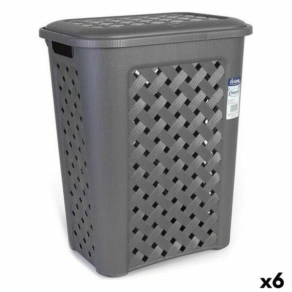 Laundry basket Tontarelli Arianna 30 L Graphite 37,5 x 27,5 x 47 cm (6 Units) For Sale