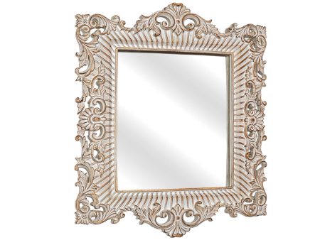 Wall mirror Romimex Natural 35 x 30 x 2 cm Squared on Sale