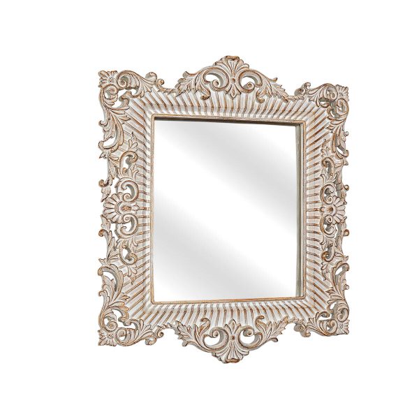 Wall mirror Romimex Natural 35 x 30 x 2 cm Squared on Sale