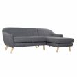 3-Seater Sofa DKD Home Decor 8424001799442 Grey Multicolour Natural Wood Rubber wood Scandi 230 x 144 x 84 cm For Sale