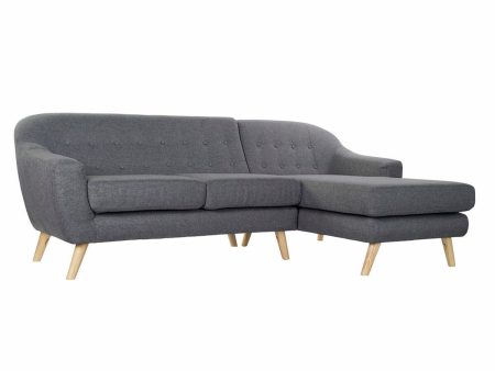 3-Seater Sofa DKD Home Decor 8424001799442 Grey Multicolour Natural Wood Rubber wood Scandi 230 x 144 x 84 cm For Sale