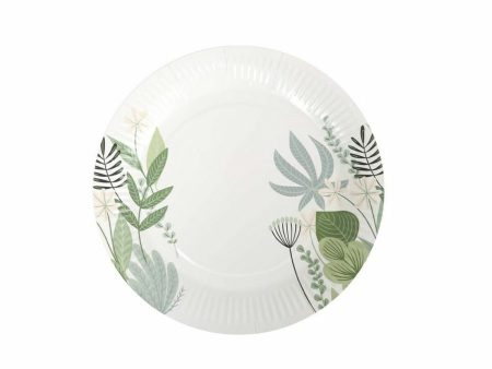 Plate set Algon Disposable Cardboard Floral 8 Pieces 23 cm (24 Units) For Discount