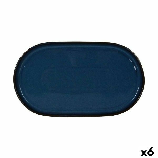 Snack tray La Mediterránea Chester Blue Oval 36 x 20,5 x 3 cm (6 Units) Online