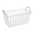 Multi-purpose basket Versa White Steel 23 x 14,5 x 37 cm Online now