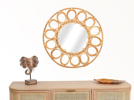 Wall mirror Romimex Natural Rattan 50 x 50 x 4 cm For Discount