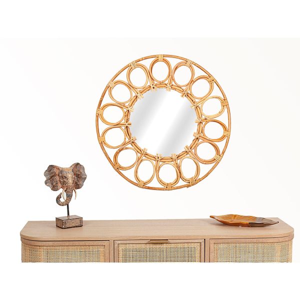 Wall mirror Romimex Natural Rattan 50 x 50 x 4 cm For Discount