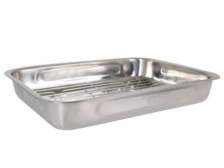 Baking tray Quttin Steel Silver Rectangular 43,4 x 31,2 cm (4 Units) Cheap