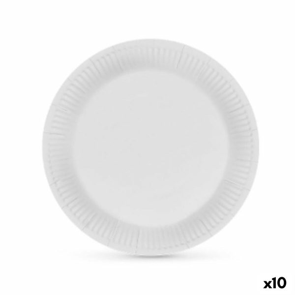 Plate set Algon Cardboard Disposable White (10 Units) Online Hot Sale