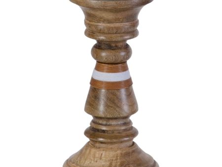 Candleholder Brown Mango wood 12 x 12 x 23 cm Cheap