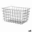 Multi-purpose basket Black Metal 38,5 x 20,5 x 28 cm Rectangular (6 Units) Discount